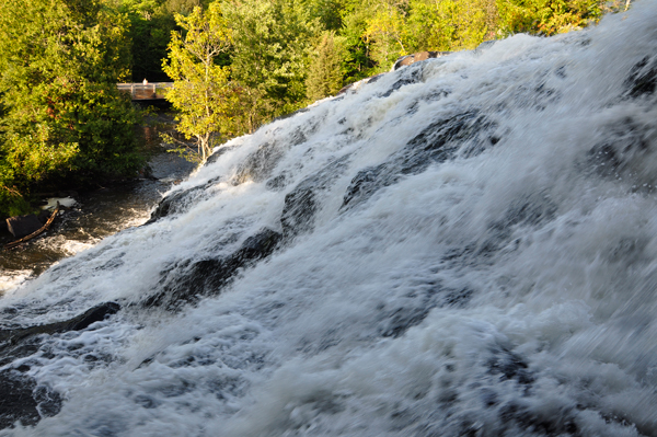 close-up view of the main section of Bond Falls